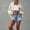 Beige, variant on Up to 50% off Blue Jean Jackets for Women Women's Jean Jacket Frayed Washed Button Denim Jacket With Pockets,Beige L