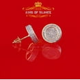 thumbnail image 6 of King of Bling's Yellow 0.33ct Diamond 925 Sterling Silver For Men's / Women's Round Earrings, 6 of 11