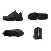ulogu Waterproof Steel Toe Shoes for Men Lightweight Non-Slip Sneakers Puncture Proof Shoes (Men Size 7.5, Black)