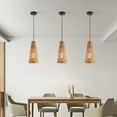 thumbnail image 5 of Miumaeov Woven Bamboo Pendant Light Fixture Set of 3 Handmade Brown Weaving Pendant Lighting Farmhouse Mini Hanging Lamp for Kitchen Dining Room Bedroom, 5 of 17