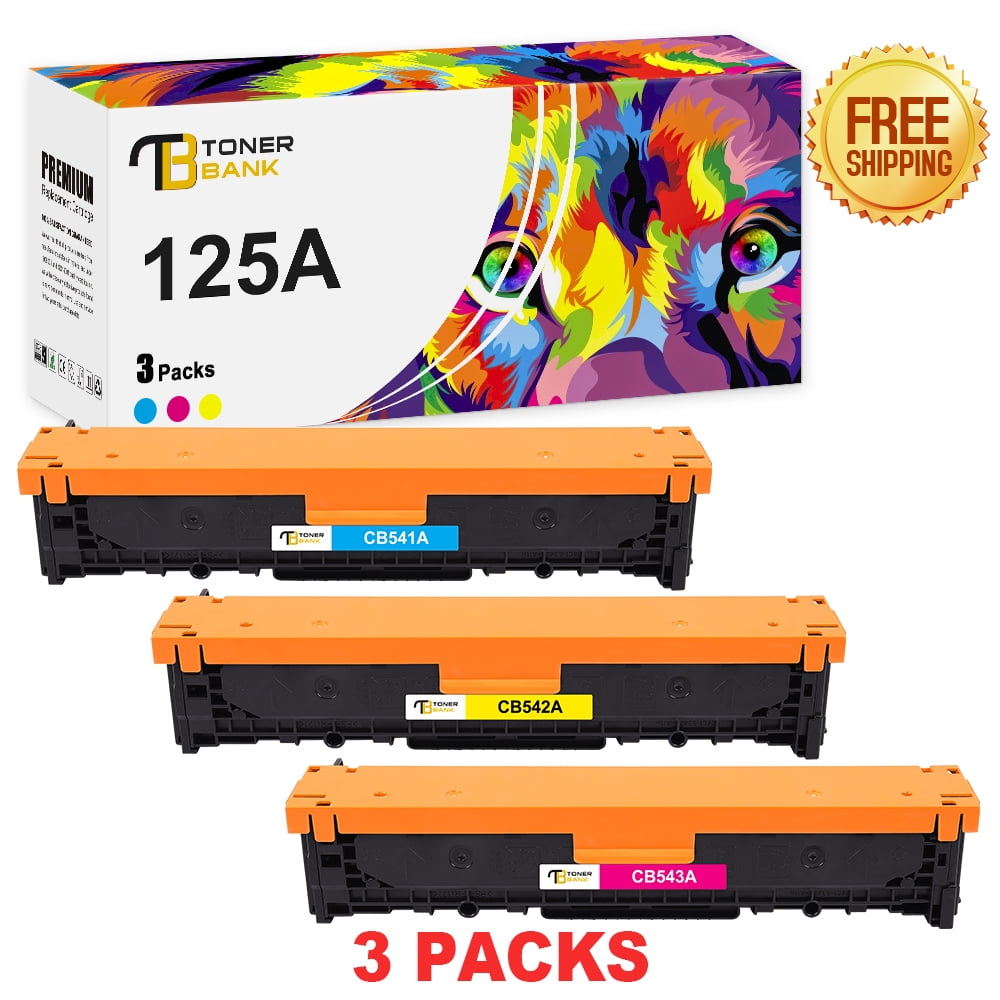 Toner Cartridge Compatible for HP 125A CB540A CB541A CB543A Color Laserjet CM1312 MFP CM1312nfi CP1215 CP1515n CP1518ni Printer (Black, Yellow, Magenta, 4-Pack) - Walmart.com
