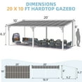 thumbnail image 2 of AECOJOY 10' x 20' Hardtop Gazebo Outdoor Aluminum Pergola ​For Garden, Patio, Backyard-​White, 2 of 10