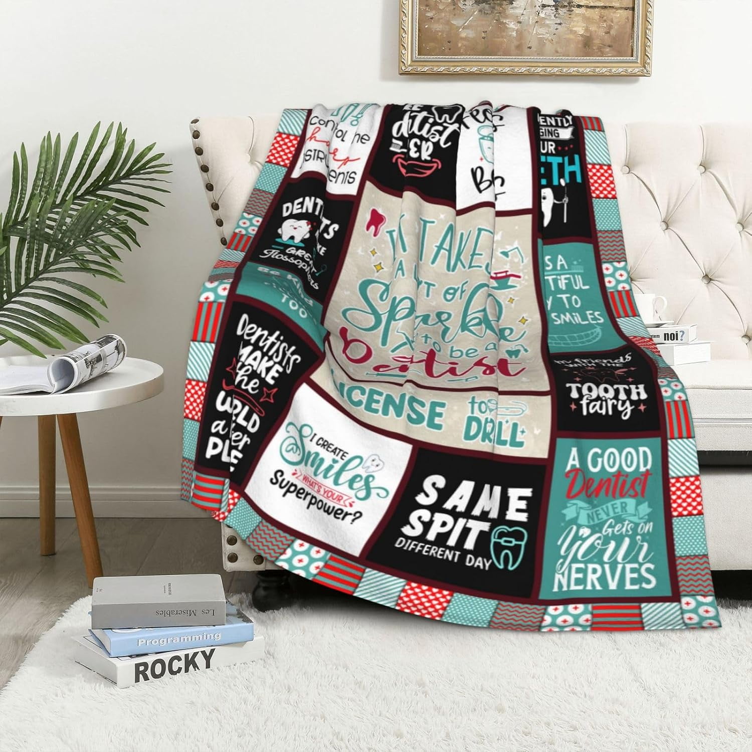 Dentist Gift, Xmas Gifts for Dentist, Dentist Gifts for Women, Dentist Appreciation Gifts, Dentist Gift for Christmas, Dental Gifts for Dentist/Coworkers Women, Best Dentist Gift Throw Blanket 60"x50"