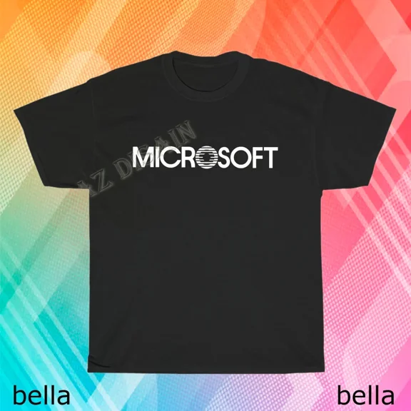 New Microsoft Retro Logo T-Shirt Funny Size S to 5XL