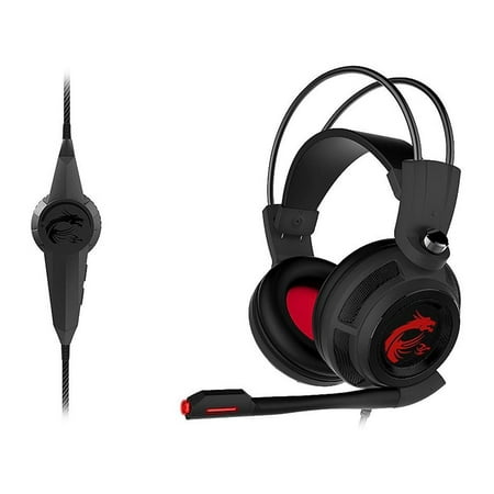 MSI Gaming Headset with Microphone, Enhanced Virtual 7.1 Surround Sound and Intelligent Vibration System (DS502)
