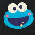 thumbnail image 2 of Sesame Street Cookie Monster Kawaii Face Women's Loose T-Shirt, Black, Medium, 2 of 5