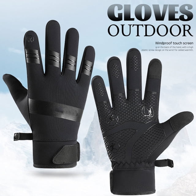 Ruiboury Winter Gloves For Unmatched Warmth And Touch Sensitivity Anti-Skid Silicone Particles On Palm Grey XL 5Set