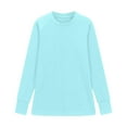 thumbnail image 6 of Yindaity Kids Long Sleeve Shirts for Girls Girls' Long Sleeve Tees Cotton Tagless Crew Neck Soft Cotton T Shirts(Blue,11-12 Years), 6 of 7