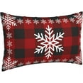 thumbnail image 5 of Christmas Pillow Covers 12x20 Inch 2 Pcs Vintage Buffalo Plaid Checked Snowflake Decor Throw Pillows Winter Xmas Holiday Farmhouse Decoration Pillowcase Linen Cushion Cover for Couch Sofa Bed, 5 of 5