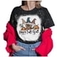 thumbnail image 5 of Puntoco Mujeres Casual Manga Corta Corbata Digital Impresión Cuello Redondo Camiseta Suelta Blusa tops Puntoco Puntoco-5272, 5 of 5