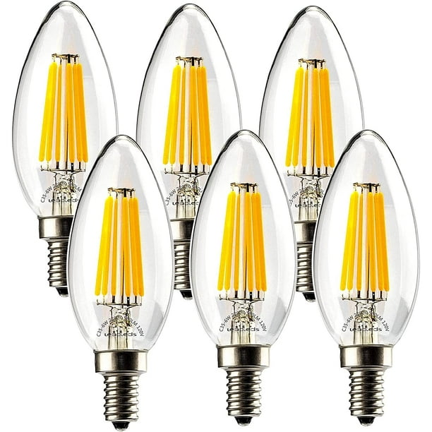 Leadleds Candelabra Led Bulbs 60w Equivalent, B11 E12 6W 2700K Dimmable