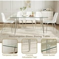 thumbnail image 5 of 63" Rectangular Glass Dining Table for 4-6 Persons with Clear Tempered Glass Top & Plated Metal Legs, Modern Kitchen Table for Dining Room, Home Office, Meeting, 5 of 6