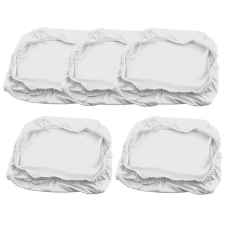 Unique Seating Unique Bargains 5 Pcs Spandex Stretch Chair Protector Seat Cover Slipcover for Restaurant Dinning Room White ()
