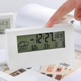 thumbnail image 4 of Reloj electrónico multifuncional, transparente, luminoso, digital, silencioso, con función de humedad y clima, blanco brillante., 4 of 5