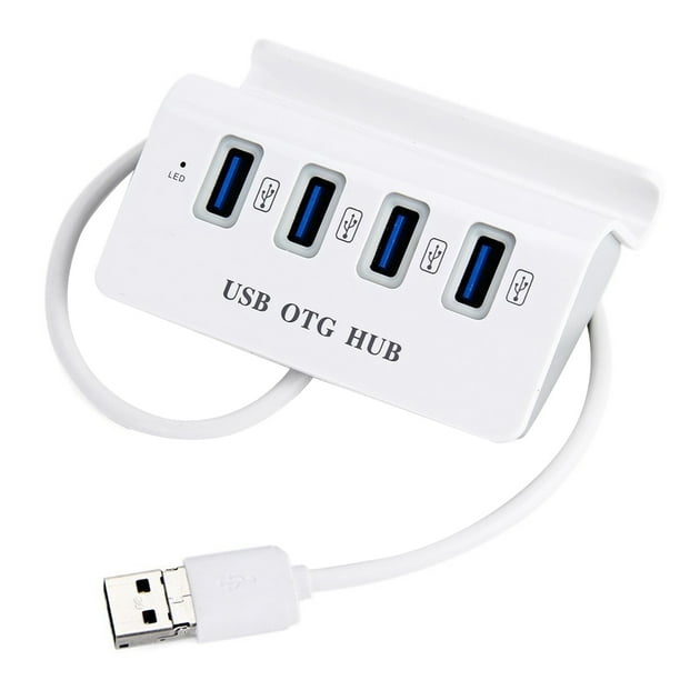 USB Hub Multi USB Splitter 4 puertos Adaptador de corriente Soporte de carga de teléfono Reemplazo para ordenador portátil Vogacara DZ5313-00B