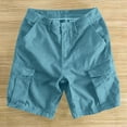 thumbnail image 7 of Cargo Shorts for Men 5 Inch Relaxed Fit Button-Fly Quick Drying Stretch Lightweight Hiking Wear with Multiple Pockets, Light Blue, Size S, 7 of 7
