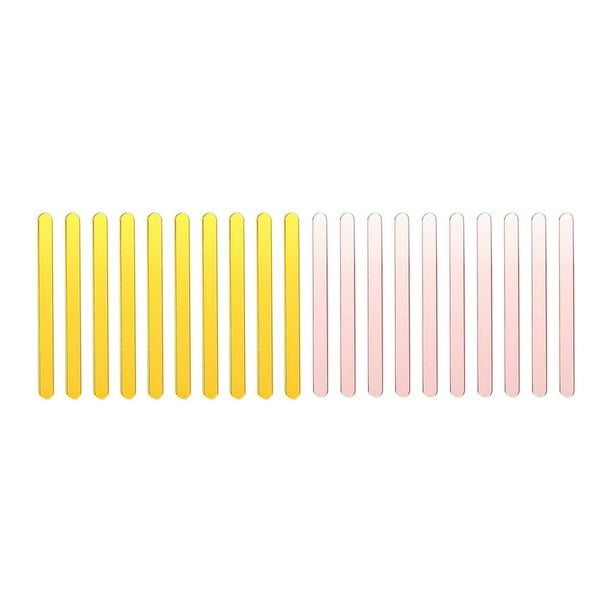 20 palitos de helado acrílicos reutilizables para manualidades, recuerdos de fiesta amarillo y rosa