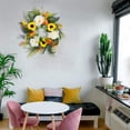 thumbnail image 3 of RKSTN A Wreath Wreath Simulation Maple Leaf Sunflower Door Hanging Rattan Wreath Home Decoration, 3 of 4