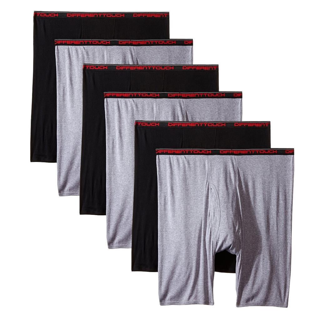 Essentials Mens Big & Tall 5-Pack Tag-Free Boxer Briefs Underwear 5XL -Black/Charcoal/Heather Gray