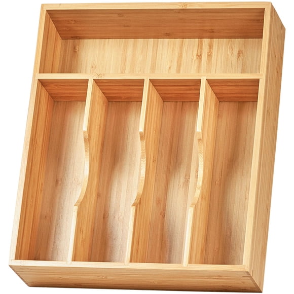 Organizador de cajones de cocina Umilife, cubiertos de bambú de 11 pulgadas