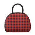 thumbnail image 2 of Red and Black Checkered Pattern Insulated Lunch Bag,Leakproof Large Capacity Lunch Box for Work,Picnic or Travel,11.4 X 6.7 X 8.3 Inches, 2 of 6