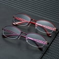 thumbnail image 4 of 2 Pairs of Women Half Rimless Reading Glasses 2.00 Metal Presbyopic Glasses Anti-blue Light Readers 2.00 Strength, 4 of 6