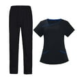 thumbnail image 3 of Ropa de Trabajo Yinane Uniforme de Enfermería Conjunto Médico Mujer Cómodo M Negro, 3 of 8