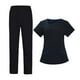 thumbnail image 3 of Conjunto de uniforme de enfermera para mujer, ropa de trabajo cómoda para trabajadores del sector sanitario. M Negro, 3 of 9