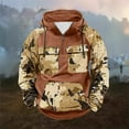 thumbnail image 2 of Atogsazn Men's Sherpa Lined Camouflage Hoodie 1/4 Zip Long Sleeve Pullover Hooded Sweatshirt Winter Warm Tops with Pocket 05-Orange XXXL Fashion, 2 of 4