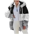 thumbnail image 6 of Plus Size Womens Coats with Hood  Womens Warm Faux Coat Jacket Winter Zipper Long Sleeve Outerwear, 6 of 6