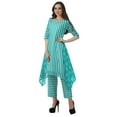 thumbnail image 3 of Moomaya Asymmetric Kurti With Pant Set Women Printed Chanderi Partywear Clothing, 3 of 6