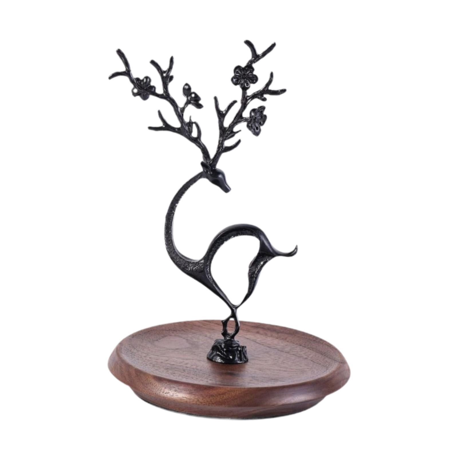 Milageto Storage Rack Jewelry Tree Stand Modern Jewelry Rack Earring Hanger Organizer for Earrings Necklace Hair Accessories , black