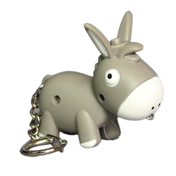 Deyuer Lovely Donkey Pendant LED Sound Keyring Car Key Chain Handbag Hanging Decor Gift