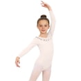 thumbnail image 4 of Girls' Solid Color Long Sleeved Round Neck Dance Practice Uniform Medium And Large Children's Jumpsuit, 4 of 5