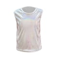 thumbnail image 4 of LPKRT Girls Glitter Sleeveless Tank Top Classic Fit Crewneck Metallic Dance Shirt Trendy Comfortable Party T-Shirt White 160, 4 of 6
