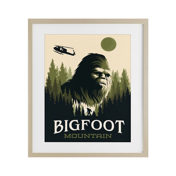Stupell Industries Bigfoot Mountain Forest Birch Framed Print Under Glass, design by Omar Escalante
