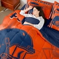 thumbnail image 4 of jejeloiu American Rugby Helmet 7 Pieces Bedding Comforter Set,Deepblue Orange Full Bedding Set For Ball Gamer Reversible, 4 of 8