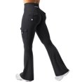 thumbnail image 1 of Leggins YEOREO Workout Flare con bolsillos, color negro arrugado, talla M, para mujer, 1 of 7