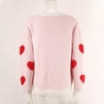 thumbnail image 4 of Wancir Women Heart Print Sweater Romantic Oversized Knitted Shirt Valentine's Day Love Graphic Long Sleeve Pullover Top, 4 of 9