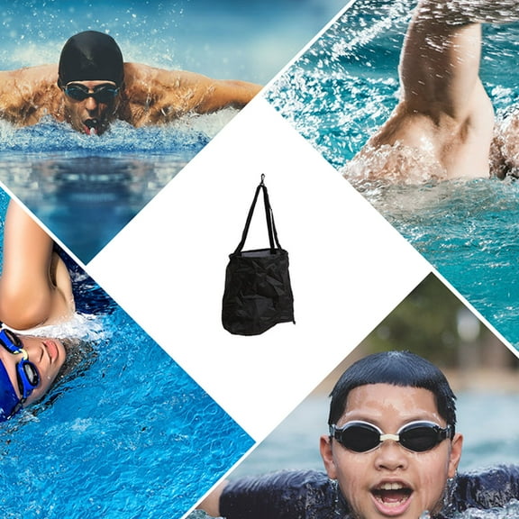 TABLZONE Drag Swim Parachute Swimming Resistance Water Bag Black 1Pcs