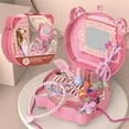 thumbnail image 5 of Kids Play House Toy Set Backpack Kitchen Beauty Burger Makeup Role Play Pretend Cooking Carry On Travel Dollhouse Interactive Play House Toy Set Girls, 5 of 6