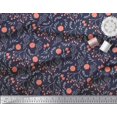 thumbnail image 3 of Soimoi Blue Cotton Duck Fabric Branch & Red Berries Fruits Print Fabric by the Yard 42 Inch Wide, 3 of 3