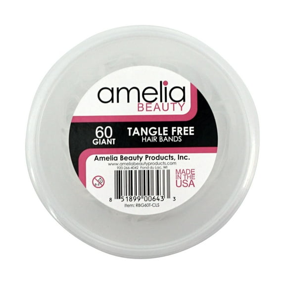 60, Clear, Giant Size, Tangle Free Bands for Pony Tails and Braids