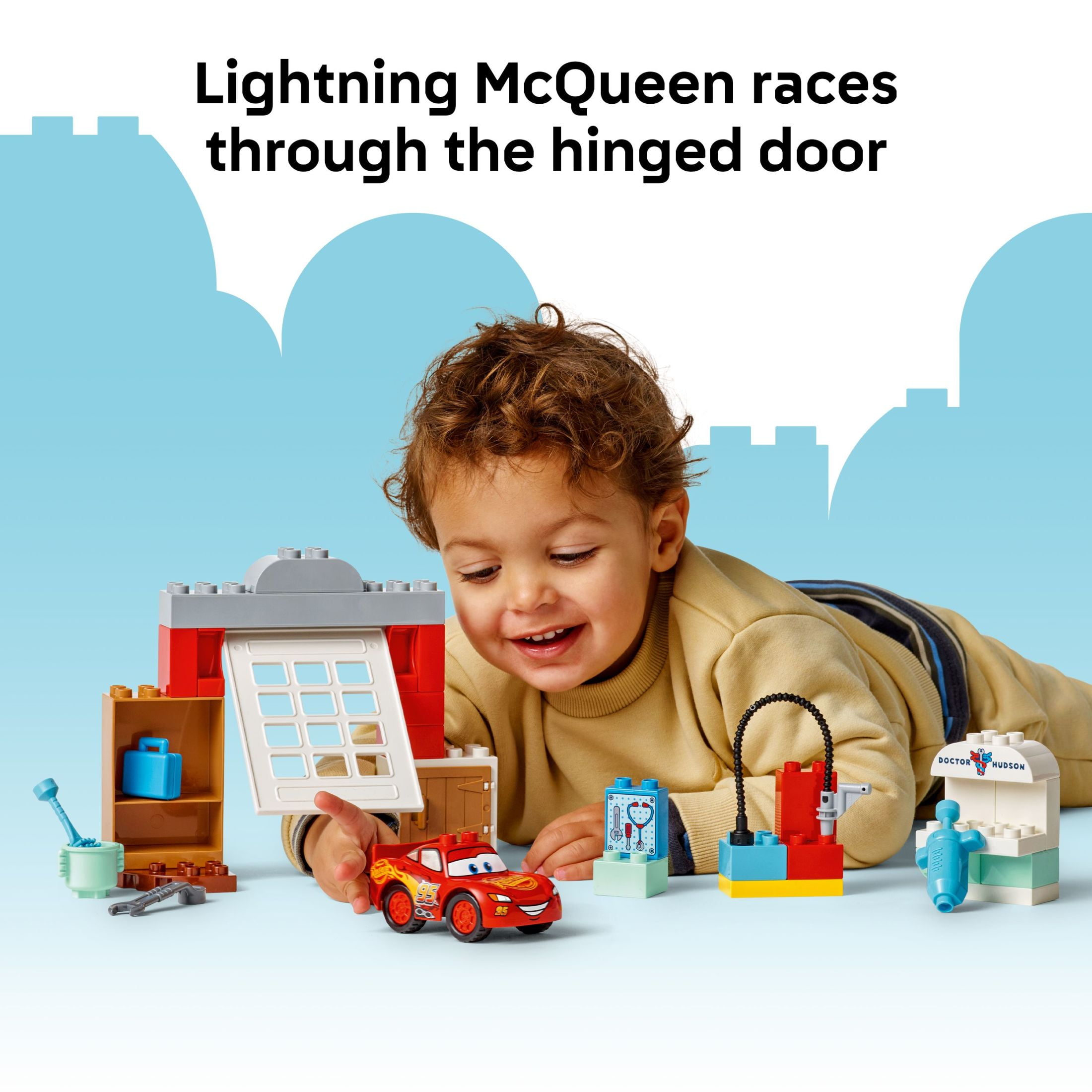 LEGO DUPLO Disney and Pixar Cars McQueen’s Visit to Doc’s Garage - Lightning McQueen Cars Toy for Preschool Boys and Girls 2+ - Pretend Play and Sensory Toddler Toy - Gift Idea for Birthdays - 10456