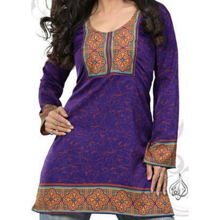 Beautiful Women Tops, Indian Kurti Tunic, Kurta Sale :  ZAHRA | Purple | Garment Bust Size