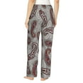 thumbnail image 3 of Pajama Pants Women, Paisley Pattern No.9063 Sweatpants Soft Sleep Lounge Pants, Casual PJ Bottoms Pants with Pockets, 3 of 5