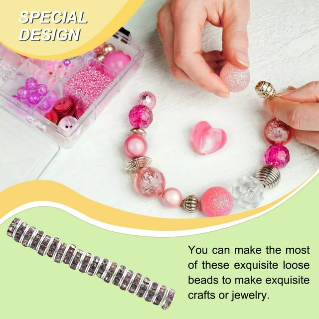 VONKY 50 Pcs Perles Intercalaires en Strass Rondelle Bijoux Cristal Multi-Couleurs Boucles d'Oreilles Collier Accessoires Violet 8MM50 Pcs