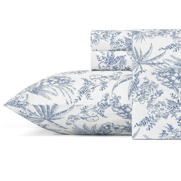 Tommy Bahama - King Size Sheets Set, Crisp & Tailored Cooling Sheets with a Smooth Cotton Percale Lightweight Feel - Bed Sheets with Matching Pillowcases