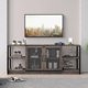 thumbnail image 5 of QinaQin Mueble para TV de 63 pulgadas estilo farmhouse para pantallas de 75 pulgadas, con puertas de malla, repisas y almacenamiento, acabado roble rústico, 5 of 7