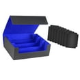 thumbnail image 1 of Caja para baraja de cartas, tarjetero con mangas de cuero PU con 4 divisores de tarjetas, resistente y resistente Caja con 8 Divisores, 1 of 9
